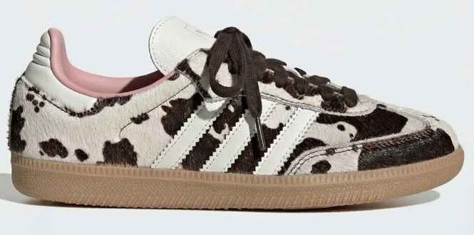 Adidas Women's Samba OG Sneaker – Cow Print (Faux Fur)